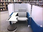 One of three carrels in the OP library