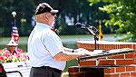 Reggie Mason delivers the keynote address at the Worcester County Veterans Memorial, 2019.