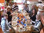 Thanksgiving dinner at Jack & Andrea Barnes with Grandchildren Michael and Carson, son Jim, Daughter in law Kathleen with her mother Peggy and neighbors Tom & Mary Yenney. 