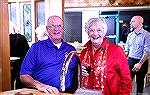 OPA Board member Larry Peronne and Sharyn O'Hare at appreciation party for volunteers helping the Worcester County Veterans Memorial at Ocean Pines hosted by Denovo's Trattoria.