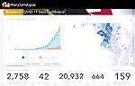 Corona Virus map for Maryland as of 4/3/2020