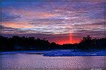 Sunset looking across Manklin Creek up Jakes Gut in Ocean Pines, Maryland Evening of 1/29/2022.