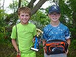 August Rarrick and Lincoln Towers L to R, winners of largest and most fish in 8-11 year age group at Ocean Pines Anglers Club annual Art Hansen Memorial Youth Fishing Contest. 