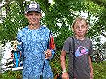 Jack Falcon and Chandler Mueller L to R winners of largest fish and most fish in the 12-16 age group at the annual Art Hansen Memorial Youth Fishing Contest. 
