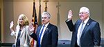 Three of the seven Worcester County Commissioners took the oath of office. Left to right: Caryn Abbott, Chip Bertino, and Jim Bunting.