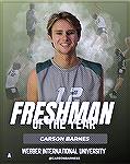 Carson Barnes, Grandson of Pines residents Jack & Andrea Barnes voted Volleyball Player "Freshman of the Year" at Webber College in Florida. 
