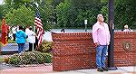 Ocean Pines. Memorial Day 2023.
OPA vice-president Rick Farr stands at attention, ready to raise the Air Force Flag at the conclusion of the Rifle Volley at the ceremony ending. Farr is on the Vetera