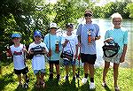 Art Hansen Memorial Fishing Contest winners 2023.
1st place winners by age group, L to R; Age 4-7 Largest, 13.25&rdquo; Catfish, Dominic Wasen; Most fish, Reid Landis [7]. Age 8-11 Largest, 12&rdquo;