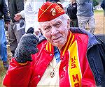 Ninety-seven-year-old World War II Purple Heart recipient and Marine veteran Morris Semiatin fought in the Battle of Iwo Jima in March of 1945. He was at the iconic flag-raising. After the Veterans Da