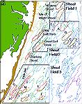 Chart shows shoals being surveyed for the OC offshore power project -- Great Gull and Little Gull,  July 2025.