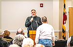 Who can forget. Bob Cipretti's opening visit for a OPA Town Hall. A trial by fire.
Someone called on the gentleman in the gray shirt to open the discussion and ask questions. He spent the next 15 min