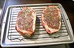 Prime ribeye with salt and cracked pepper